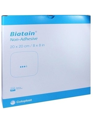 BiatainĀ® Non Adhesive Foam Dressing 20cm x 20cm - Box/5