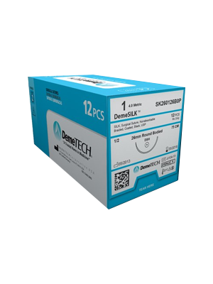 DEMESILK SILK SUTURE 2/0 24MM 3/8C R/C 75CM 12S