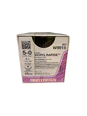 VICRYL RAPIDEĀ® Sutures Undyed 45cm 5-0 P-1 11mm -Box/12