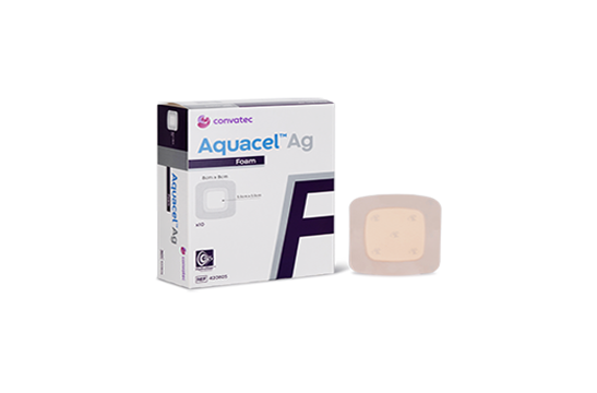  Hydrofiber Foam Dressing AQUACEL Ag Square Adhesive 8cm x 8cm