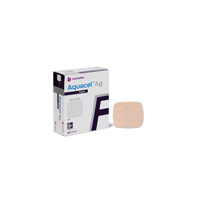  Hydrofiber Foam Dressing AQUACEL Ag Non-Adhesive Square 10cm x 10cm