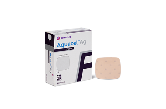  Hydrofiber Foam Dressing AQUACEL Ag Non-Adhesive Square 10cm x 10cm