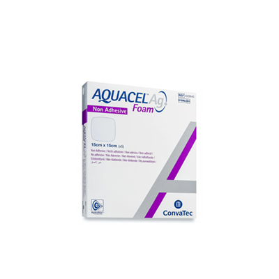Hydrofiber Foam Dressing AQUACEL Ag Non-Adhesive Square 15cm x 15cm