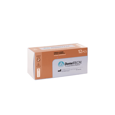 Demetech Demecaprone Absorbable Suture 5/0 16MM 3/8 PPRC 45CM 