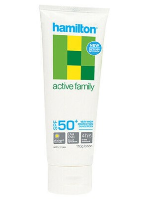 Sunscreen SPF 50+ Hamilton 110g UVA/UVB Broad Spectrum Water-Resistant 