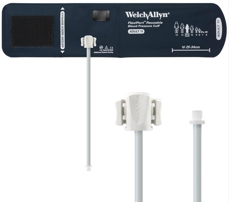 Welch Allyn FlexiPort BP Cuff; Size-11 Adult, Reusable, 1-Tube, Male Screw